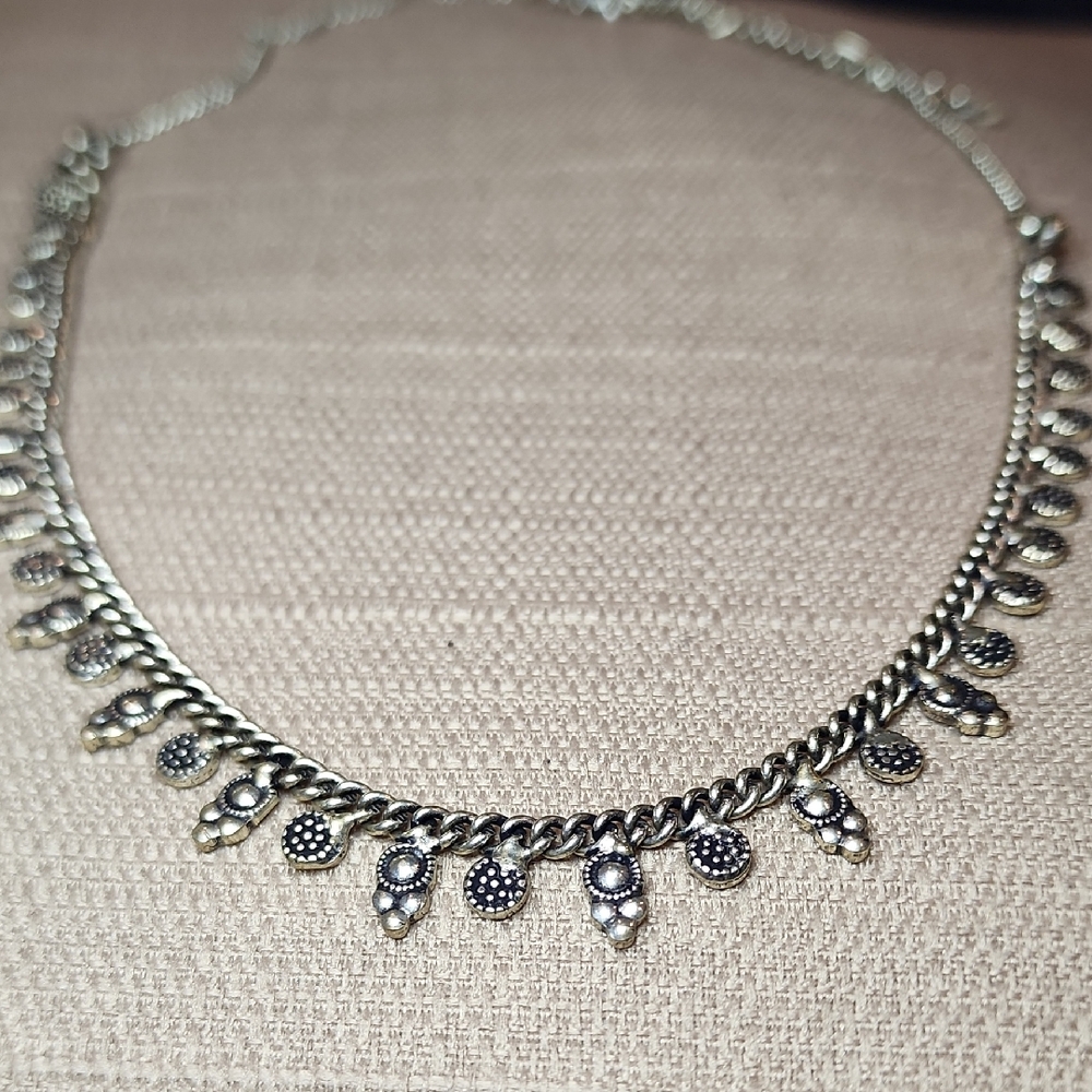 Silver-Tone Boho Necklace, Pre-Owned in Good Condition